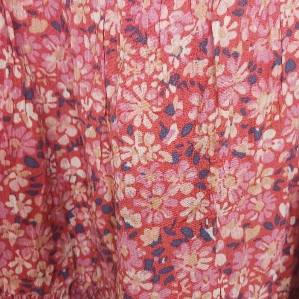 NWT Matilda Jane Girls Size 10 Pink Floral Ruffle Lace Hem Rayon Boutique Top - Picture 6 of 7